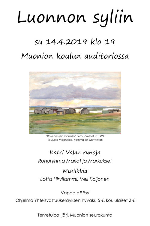 Luonnon syliin -runoja Katri Valan tuotannosta, musiikkia eri vuodenajoista Luonnon syliin -runoja Katri Valan tuotannosta, musiikkia eri vuodenajoista